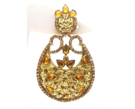 Gold Chand Bali Earring Jhumka Fashion Jewelry Boho Chich Drop Dangle Long E54